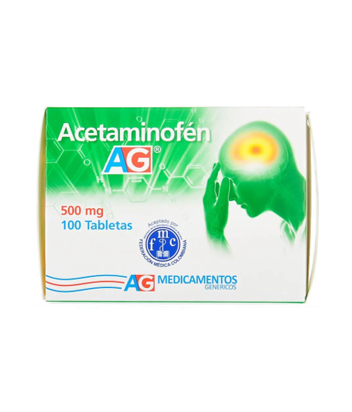 acetaminofen 500mg caja x 100 tab ag