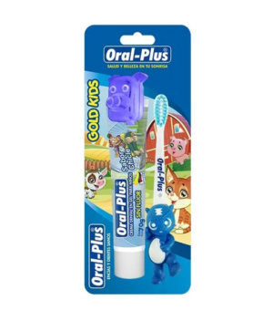 cepillo gold + crema 70 gr + protector para niños oral plus