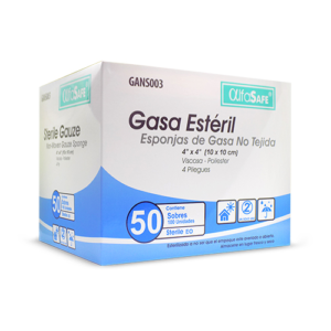 gasa esteril 10x10 cajax50und alfasafe