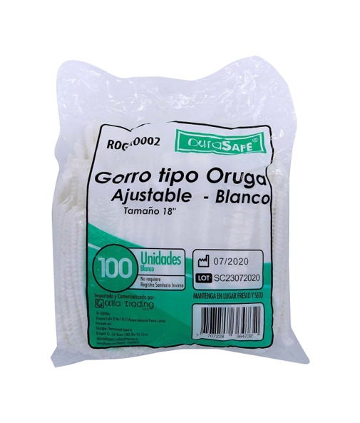 gorro tipo oruga blanco bolsax100