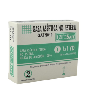 gasa aséptica no esteril 1x1 alfasafe