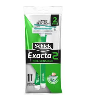 maquina schick 2 hojas verde piel sensible rista x 12 und