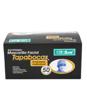 tapabocas negro cajax50und alfasafe