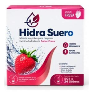 Hidra Suero sales de rehidratación sabor a fresa caja x 24 sobres de Lyzmhore