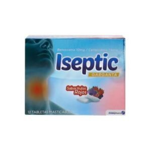 Iseptic garganta cereza caja x 12 tabletas masticables de Coaspharma