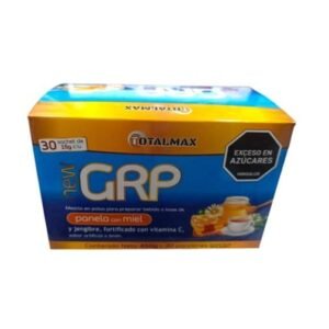 New Grip polvo panela con miel, jengibre, vitamina C caja x 30 sobres de Totalmax