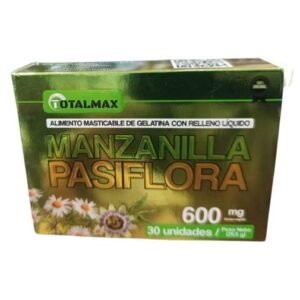 Manzanilla pasiflora 600 mg caja x 30 cápsulas blandas de Total Max