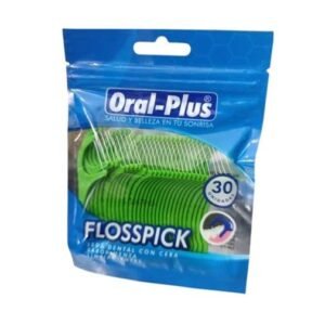 Flosspick seda dental con cera sabor menta con mango Verde paquete x 30 und