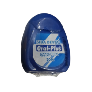 Seda dental con cera 20 mtrs Azul Oral Plus