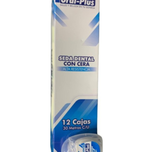 Seda dental con cera 30 mts caja x 12 und Oral Plus