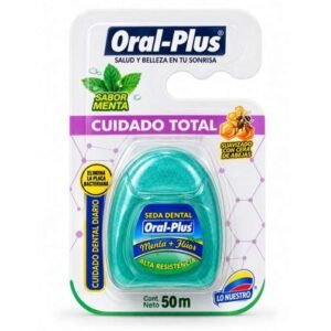 Seda dental cuidado total paq x  50 metros menta fluor verde de oral plus