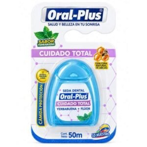 Seda dental cuidado total paq x  50 metros Yerbabuena fluor azul de oral plus